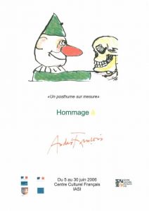 Affiche de l'exposition : "Un posthume sur mesure : hommage à André François"